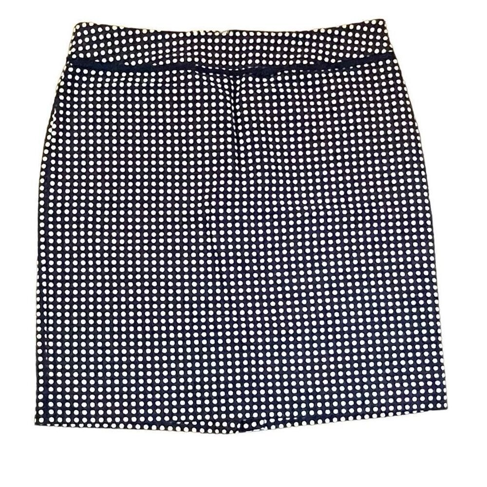 NWT Vineyard Vines Jacquard Polka Dot Pencil Navy Skirt 10